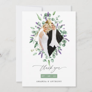 Carte De Remerciements Eucalyptus et Lavender Mariage de verdure