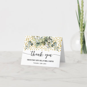 Carte de remerciements Eucalyptus Gold Parties sci