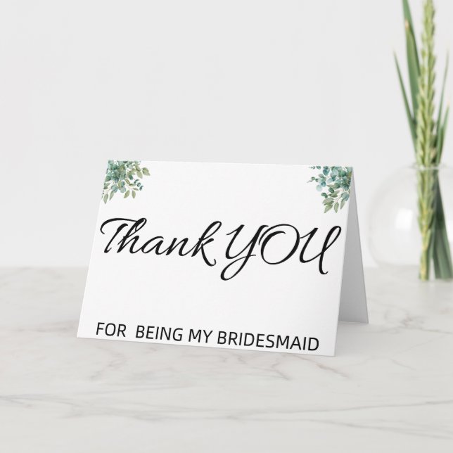 Carte De Remerciements eucalyptus greenery wedding (Devant)