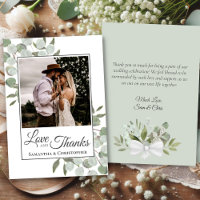 Eucalyptus Love & Thanks Photo & Note Mariage