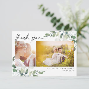 Carte De Remerciements Eucalyptus Photo Mariage moderne