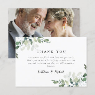 Carte De Remerciements Eucalyptus Renouvellement du Vow photo