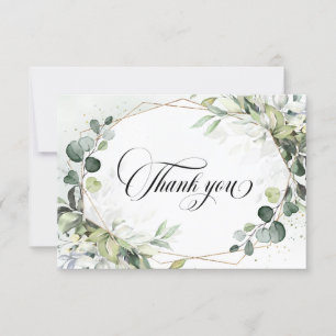 Carte De Remerciements Eucalyptus Sage Verdure Mariage géométrique modern