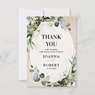 Carte De Remerciements Eucalyptus Sage Verdure Mariage géométrique modern