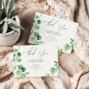 Carte De Remerciements Eucalyptus Verdure minimaliste Mariage