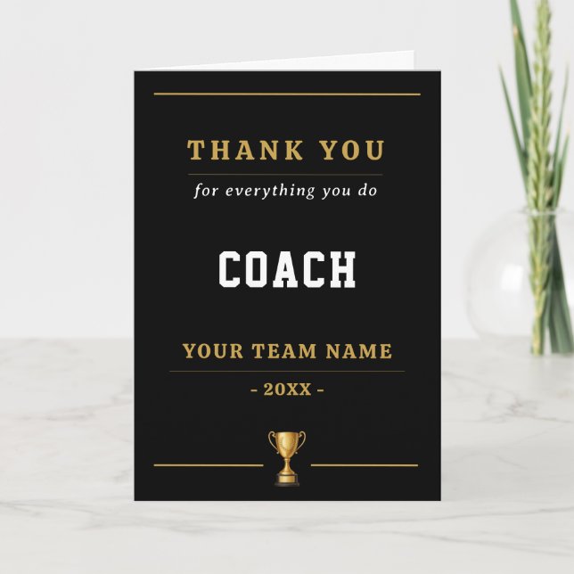 Carte De Remerciements Everything You Do Trophy Coach  (Devant)