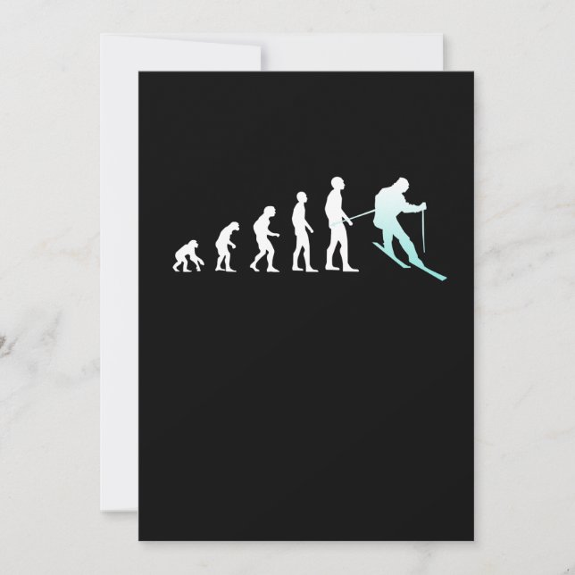 Carte De Remerciements Évolution du skieur Ski Snowboard Sports d'hiver (Devant)