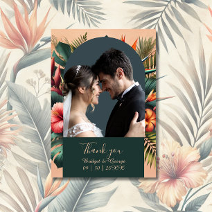 Carte De Remerciements Exotic Hawaiian Tropical Mariage & photo