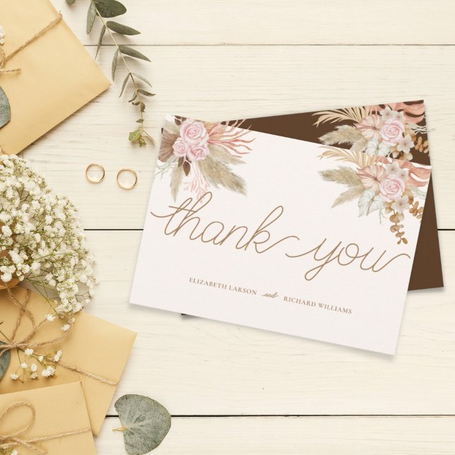 Carte De Remerciements Exotique moderne Boho Mariage tropical (Créateur téléchargé)