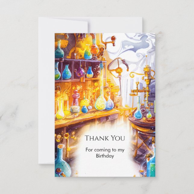 Carte De Remerciements Expérience Magique Simple pour l'Anniversaire d'un (Devant)