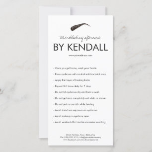 Carte De Remerciements Eyebrow Aftercare Simple White Instruction