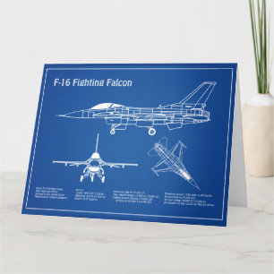 Carte De Remerciements F-16 Faucon de combat - Plan directeur de l'avion