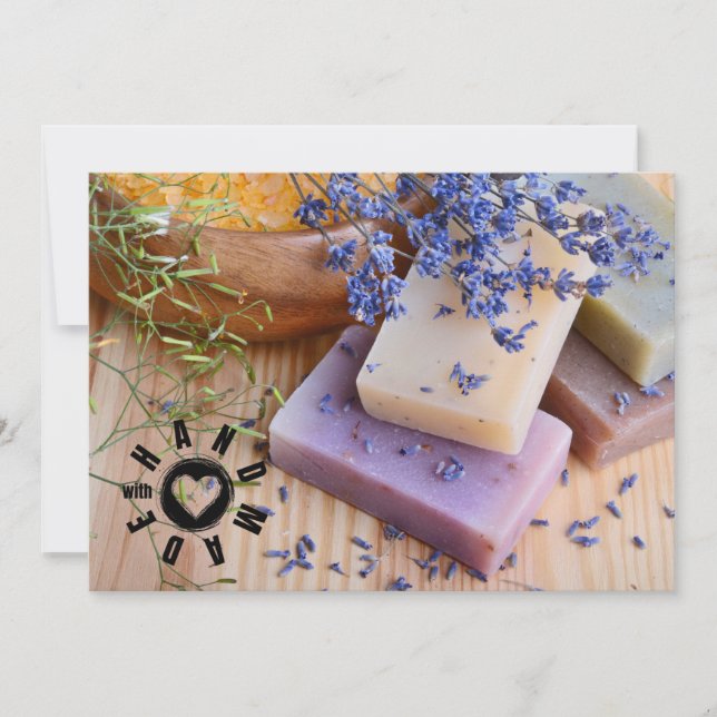 Carte De Remerciements Fabriqué à la main avec panneau d'amour Soap Maker (Devant)