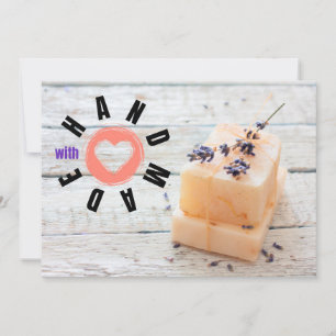 Carte De Remerciements Fabriqué À La Main Avec Savon Amoureux Peach Busin