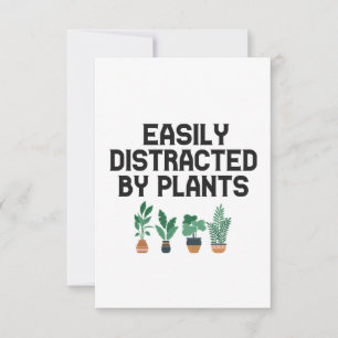 Carte De Remerciements Facilement Distrait Par Plantes Drôle Jardinage Ad