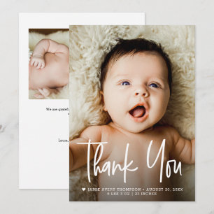 Carte De Remerciements Faire de la calligraphie personnalisée avec 2 phot