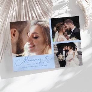 Carte De Remerciements Faire des souvenirs avec amour Mariage Ardoise Ble