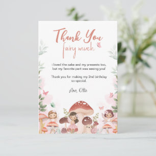 Carte De Remerciements Fairy Birthday, Enchanted Whimsical Garden Forest