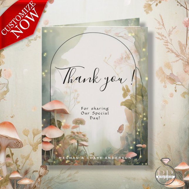 Carte De Remerciements Fairy Tale Woodland Fairycore Romance (Easy to Customize)