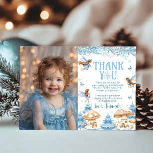 Carte De Remerciements Fairy Winter Wonderland Photo Anniversaire