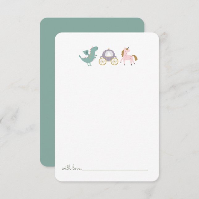 Carte De Remerciements Fairytale Princess Castle Anniversaire Heure Capsu (Devant / Derrière)