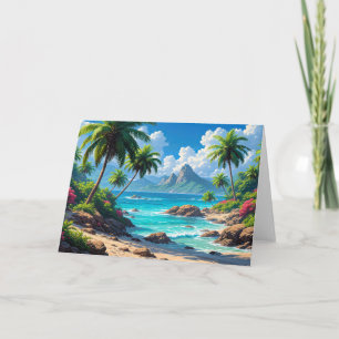 Carte De Remerciements Fais de beaux rêves, Paradis Tropical,