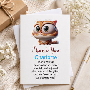 Carte De Remerciements Faisons la fête ! Joyeux 2e anniversaire au chat m