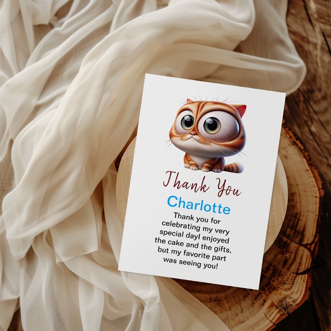 Carte De Remerciements Faisons la fête ! Joyeux 2e anniversaire au chat m (Créateur téléchargé)