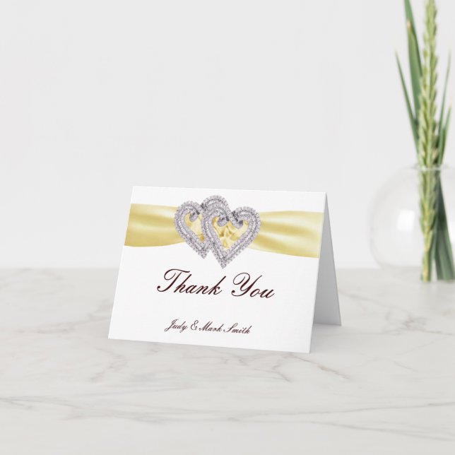Carte de remerciements fait sur commande de coeurs (Devant)