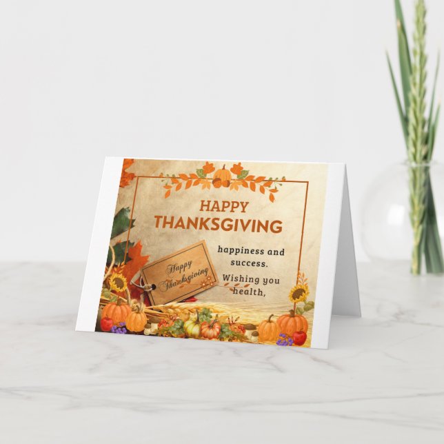 Carte De Remerciements Faites ce Thanksgiving Special avec un coeur (Devant)
