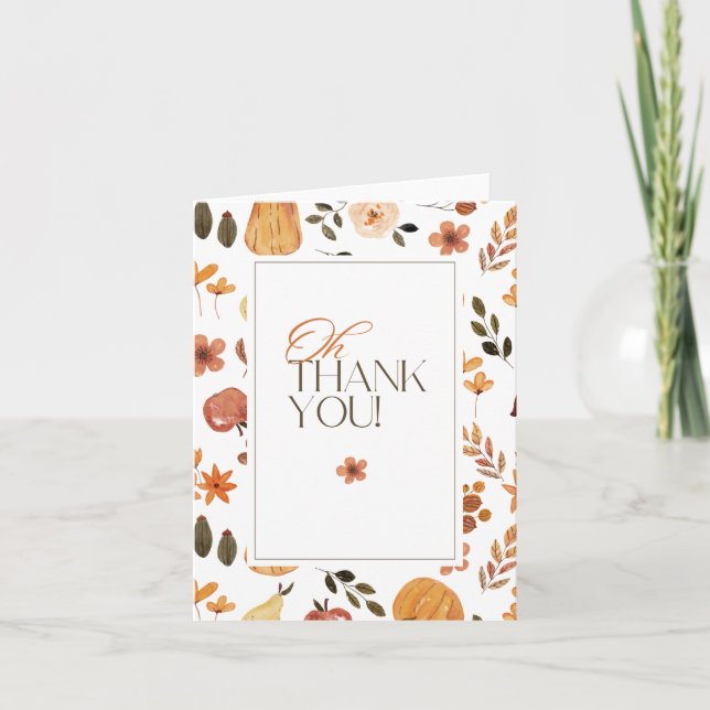 Carte De Remerciements Fall Theme Baby Shower Thank You Card (Devant)