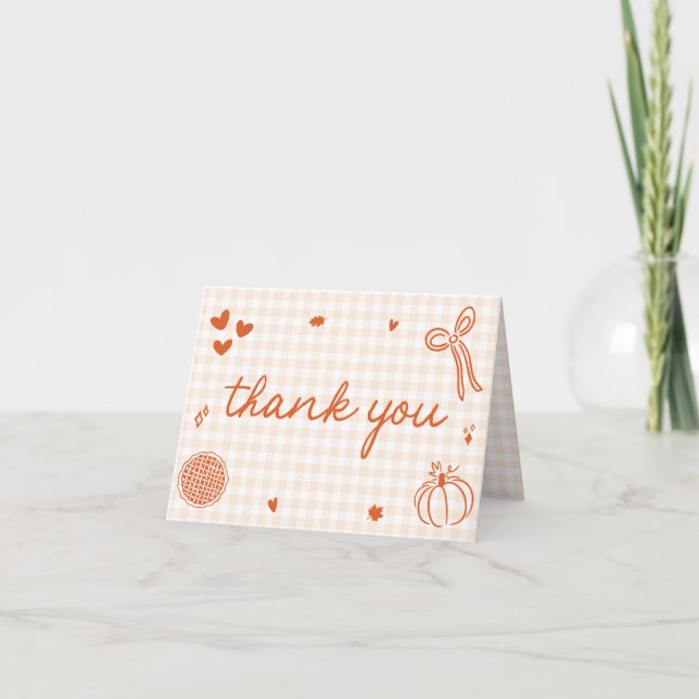 Carte De Remerciements Fall Whimsical A Little Cutie Pie Birthday  (Devant)