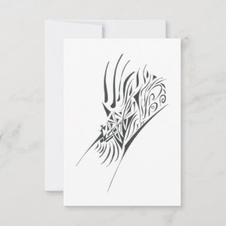 Carte De Remerciements Familiar Black White Abstract Tribal Tattoo Art
