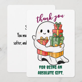 Carte De Remerciements Fantôme Attachant Avec Cadeaux
