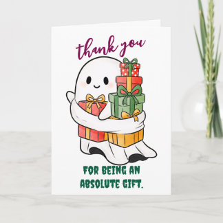 Carte De Remerciements Fantôme Attachant Avec Cadeaux