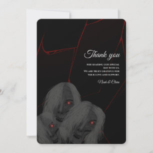 Carte De Remerciements Fantômes blancs gothiques - Halloween sombre et lu