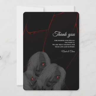Carte De Remerciements Fantômes blancs gothiques - Halloween sombre et lu
