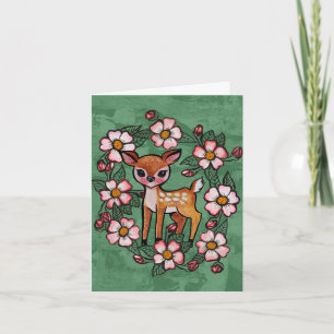 Carte De Remerciements Faon floral                                       