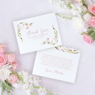 Carte De Remerciements Fard à joues aquarelle floral shower de mariage pl