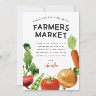 Carte De Remerciements Farmers Market Thème Anniversaire de enfant Party