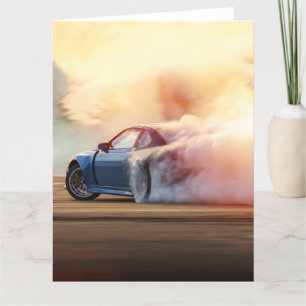 Carte De Remerciements Fast Sport Car Drifting - Adultes & Kids Racing