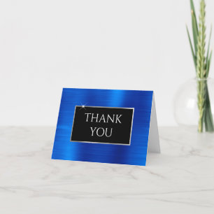 Carte De Remerciements Faux Royal Blue Foil