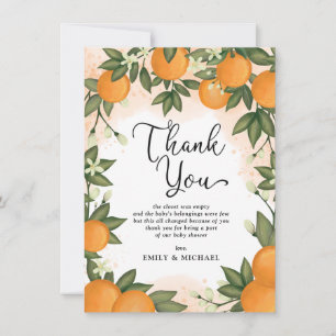 Carte De Remerciements Faveurs de douche de bébé Citrus Botanique Sucré O