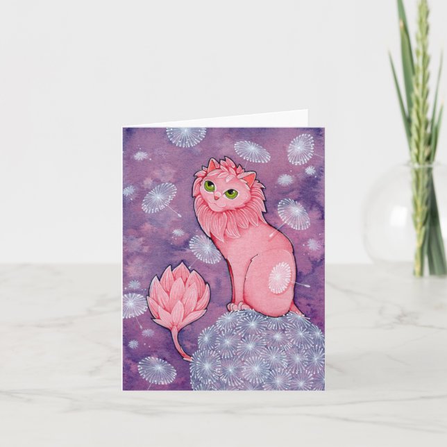 Carte De Remerciements Fée mignonne de chat d'affirmation féerique de (Devant)