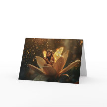 Fée souriante dans une fleur, pluie de printemps