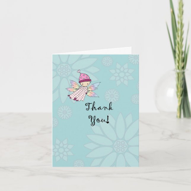 Carte de remerciements féerique de baby shower de (Devant)