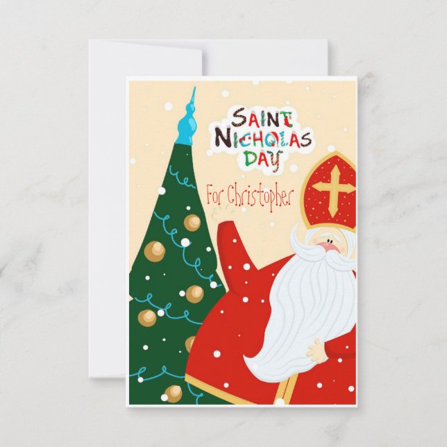 Carte De Remerciements Félicitations de la Saint-Nicolas (Devant)