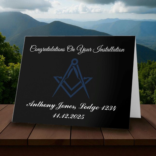 Carte De Remerciements Félicitations Installation Master Mason (Créateur téléchargé)