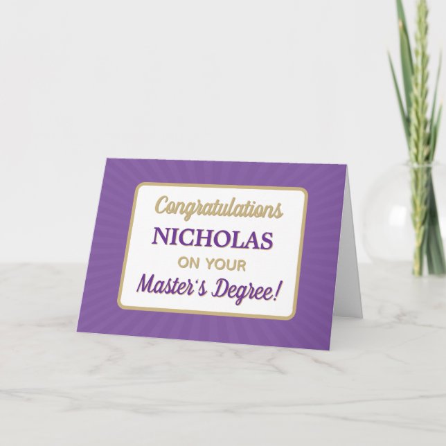 Carte De Remerciements Félicitations ! Master's Degree Graduation card (Devant)