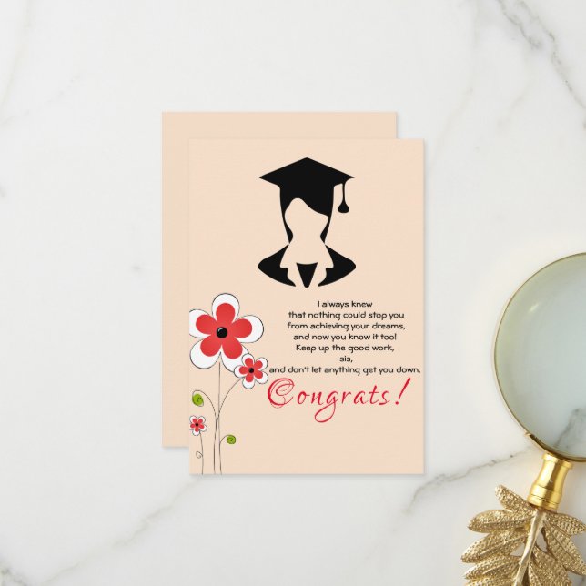 Carte De Remerciements Félicitations pour la remise des diplômes (Devant/Arrière en situation)